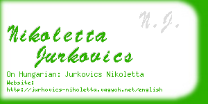 nikoletta jurkovics business card